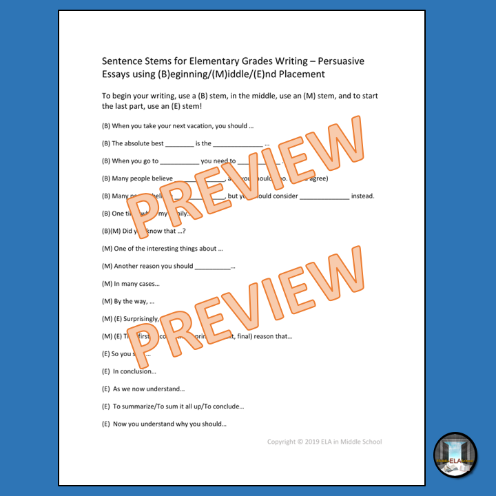 Writing with FRAMEs The Elementary Edition: The Persuasive Essay